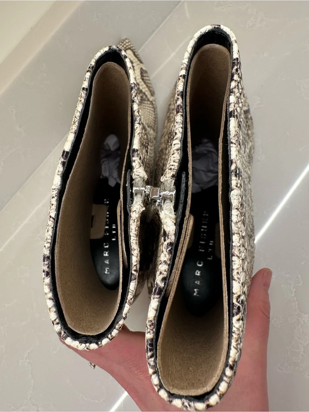 NWT-NIB|| Marc Fisher Itzia Snake-Print Ankle Boot. Size: 9.5M Women’s